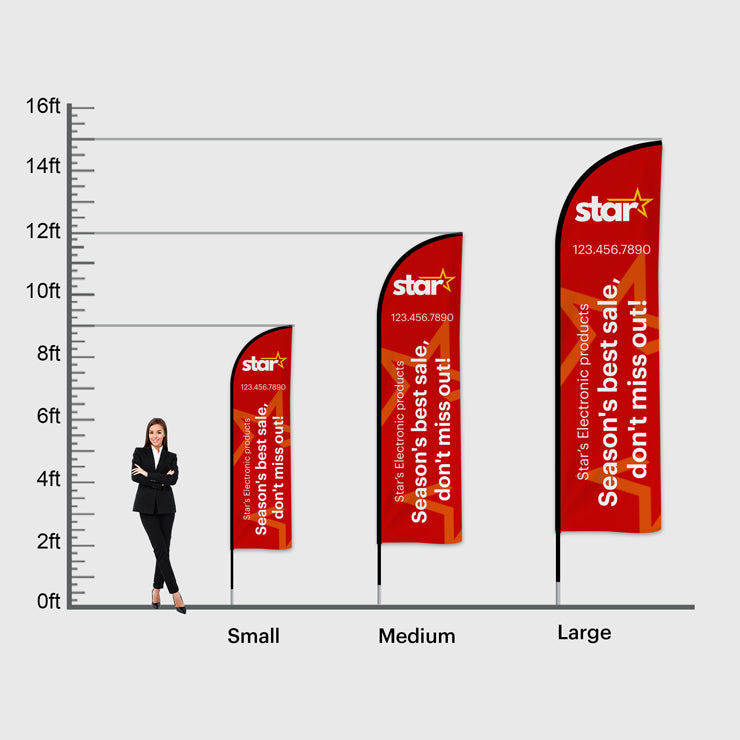 feather flag height options